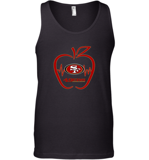 Apple Heartbeat Teacher Symbol San Francisco 49ers Tank Top