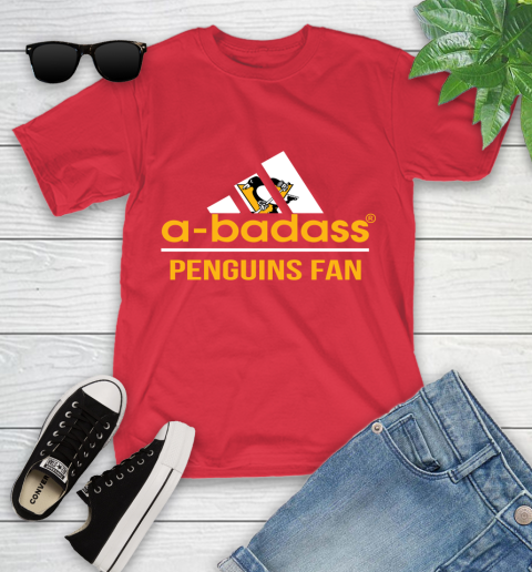 NHL A Badass Pittsburgh Penguins Fan Adidas Hockey Sports Youth T-Shirt 13