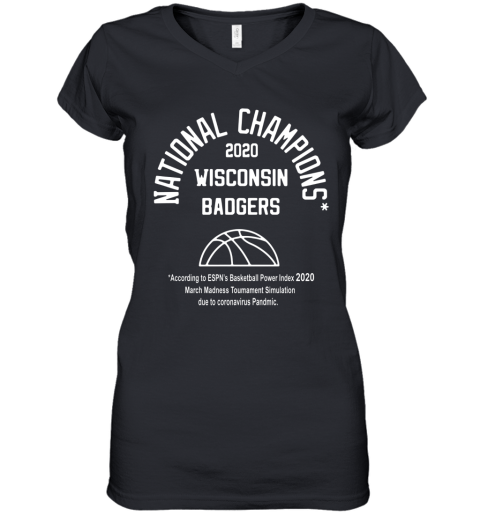 2020 National Champions Wisconsin Badgers Women's V-Neck T-Shirt