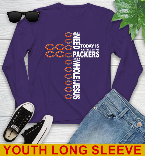 NFL All I Need Today Is A Little Bit Of Chicago Bears Shirt Youth Long Sleeve 4