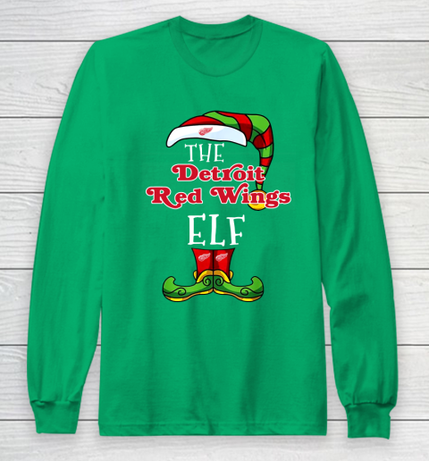 Detroit Red Wings Christmas ELF Funny NHL Long Sleeve T-Shirt 4