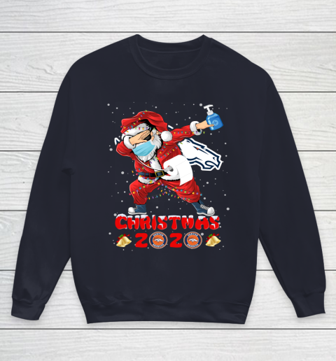 Denver Broncos Funny Santa Claus Dabbing Christmas 2020 NFL Youth Sweatshirt 2