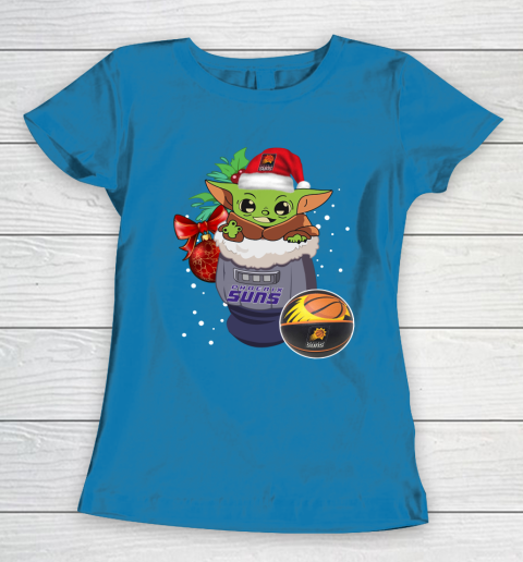 Phoenix Suns Christmas Baby Yoda Star Wars Funny Happy NBA Women's T-Shirt 7