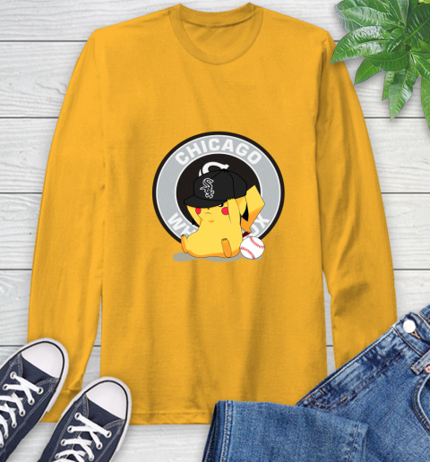 MLB Pikachu Baseball Sports Chicago White Sox Long Sleeve T-Shirt 3