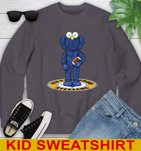 NFL Football Pittsburgh Steelers Kaws Bff Blue Figure Shirt Youth Sweatshirt 6