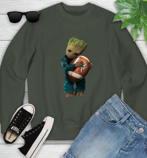 NFL Groot Guardians Of The Galaxy Football Sports Denver Broncos Youth Sweatshirt 10