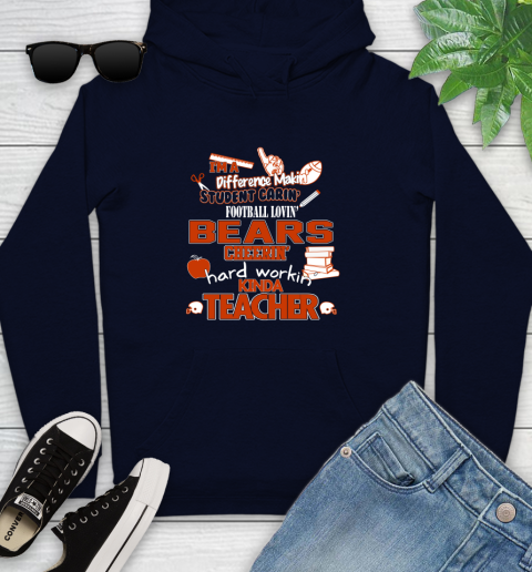 Chicago Bears NFL I'm A Difference Making Student Caring Football Loving Kinda Teacher Youth Hoodie 3