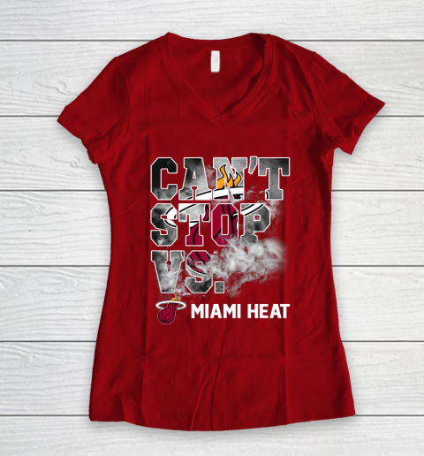 NBA Miami Heat Basketball Can't Stop Vs Women's V-Neck T-Shirt 8