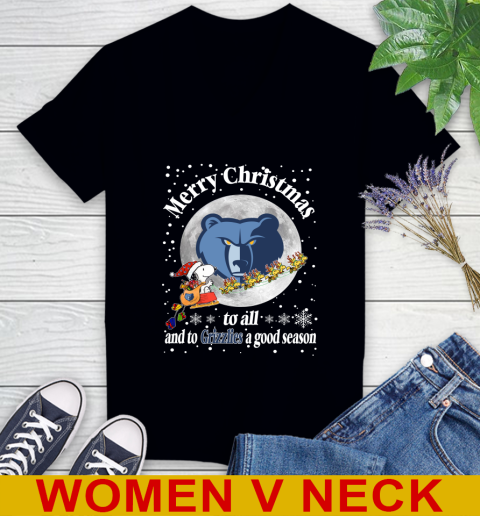 Memphis Grizzlies Merry Christmas To All And To Grizzlies A Good Season NBA Basketball Sports Women's V-Neck T-Shirt