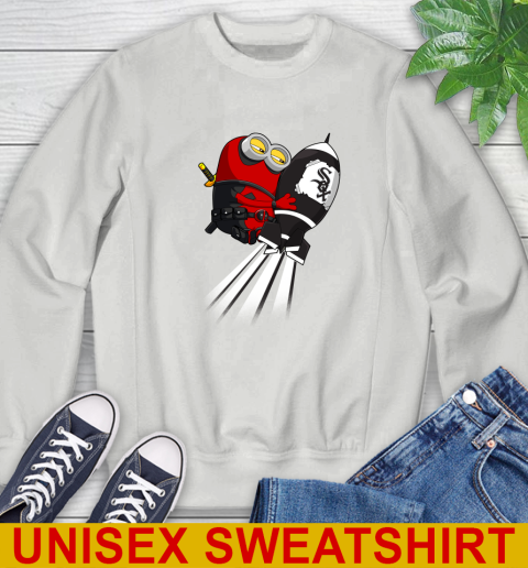 MLB Baseball Chicago White Sox Deadpool Minion Marvel Shirt Sweatshirt - Image 6