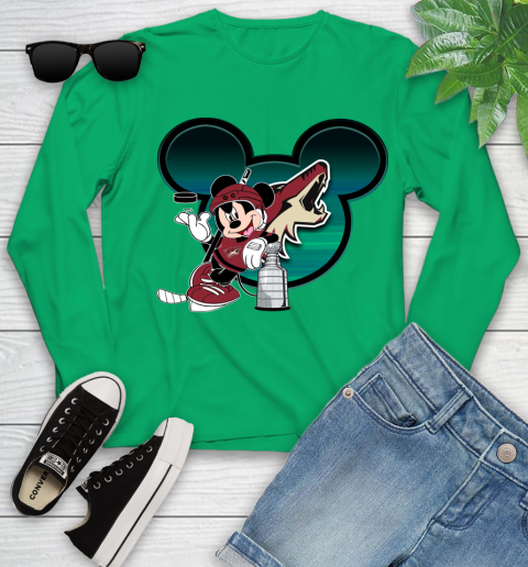NHL Arizona Coyotes Stanley Cup Mickey Mouse Disney Hockey T Shirt Youth Long Sleeve 6