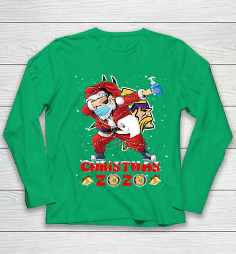 Minnesota Vikings Funny Santa Claus Dabbing Christmas 2020 NFL Youth Long Sleeve 4