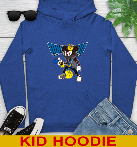 Dallas Mavericks NBA Basketball Mickey Peace Sign Sports Youth Hoodie - Image 11