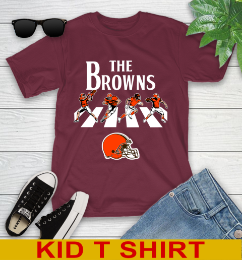 NFL Football Cleveland Browns The Beatles Rock Band Shirt Youth T-Shirt 5