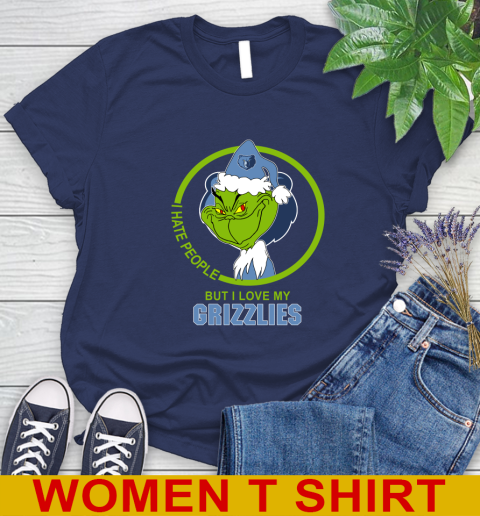 Memphis Grizzlies NBA Christmas Grinch I Hate People But I Love My Favorite Basketball Team Women's T-Shirt 12