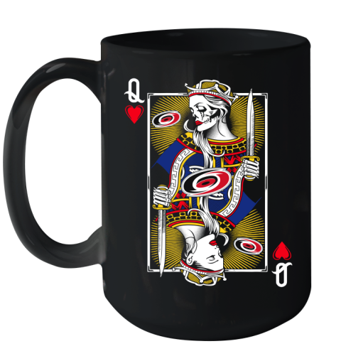 NHL Hockey Carolina Hurricanes The Queen Of Hearts Card Shirt Ceramic Mug 15oz