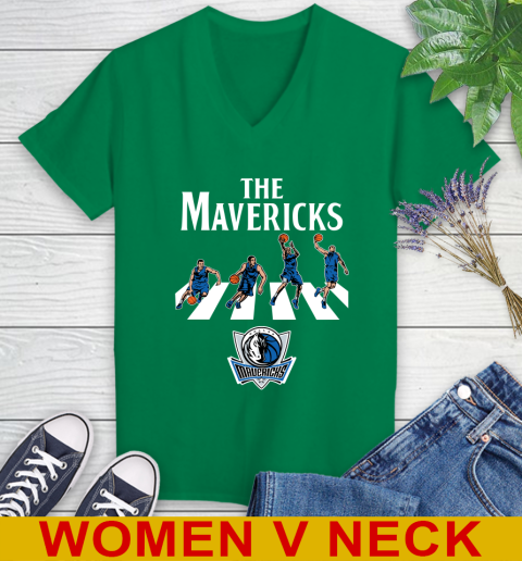 NBA Basketball Dallas Mavericks The Beatles Rock Band Shirt Women's V-Neck T-Shirt 5