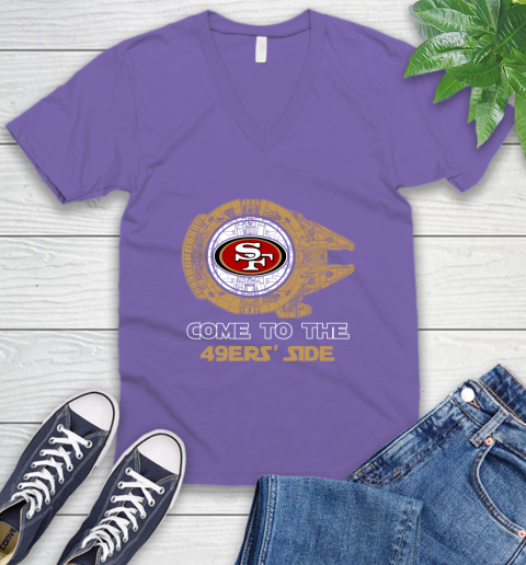 NFL Come To The San Francisco 49ers Star Wars Football Sports V-Neck T-Shirt 8