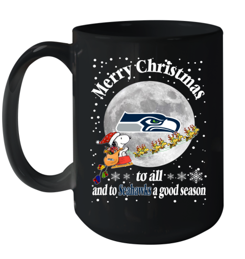 Seattle Seahawks Merry Christmas To All And To Seahawks A Good Season NFL Football Sports Ceramic Mug 15oz