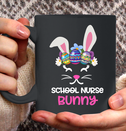 Nurse Shirt Cute School Nurse Bunny Face Egg Costume Easter Day T Shirt Ceramic Mug 11oz