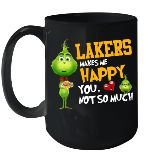 NBA Los Angeles Lakers Makes Me Happy You Not So Much Grinch Basketball Sports Ceramic Mug 15oz