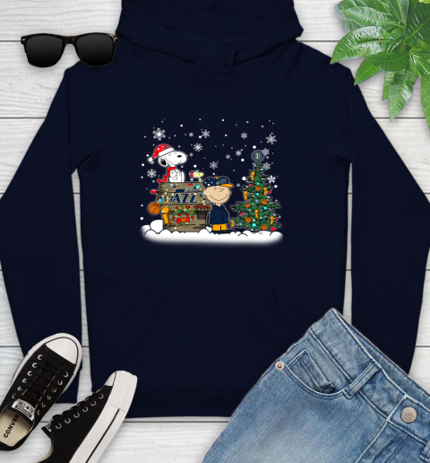Utah Jazz NBA Basketball Christmas The Peanuts Movie Snoopy Championship Youth Hoodie 3