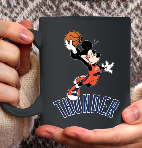 NBA Basketball Oklahoma City Thunder Cheerful Mickey Mouse Shirt Ceramic Mug 11oz