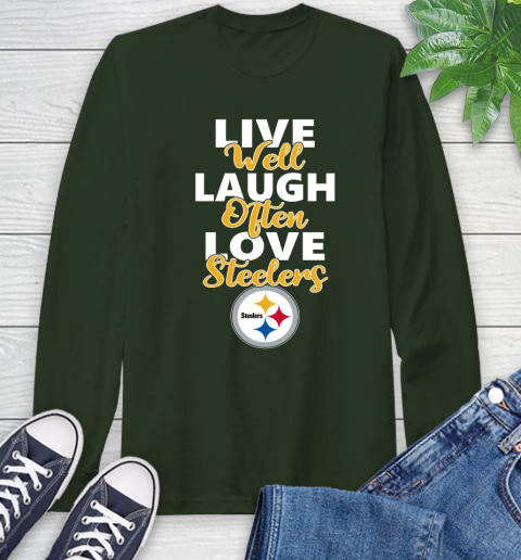 NFL Football Pittsburgh Steelers Live Well Laugh Often Love Shirt Long Sleeve T-Shirt 6