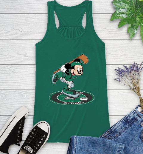 NHL Hockey Dallas Stars Cheerful Mickey Disney Shirt Racerback Tank 7