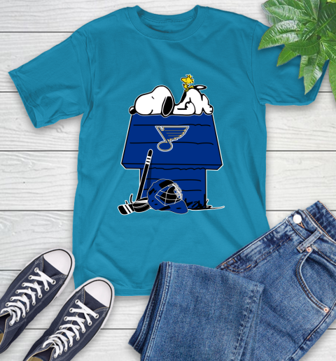 St.Louis Blues NHL Hockey Snoopy Woodstock The Peanuts Movie T-Shirt 8