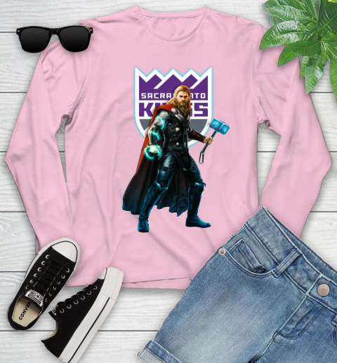 NBA Thor Avengers Endgame Basketball Sacramento Kings Youth Long Sleeve 10