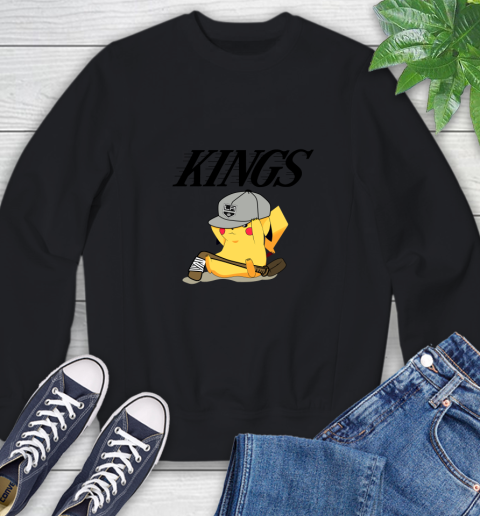 NHL Pikachu Hockey Sports Los Angeles Kings Sweatshirt 3 NHL Pikachu Hockey Sports Los Angeles Kings Sweatshirt - Image 3