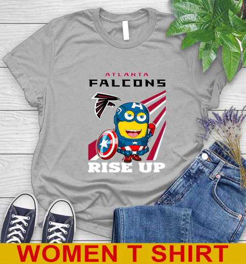 NFL Football Atlanta Falcons Captain America Marvel Avengers Minion Shirt Women's T-Shirt 5