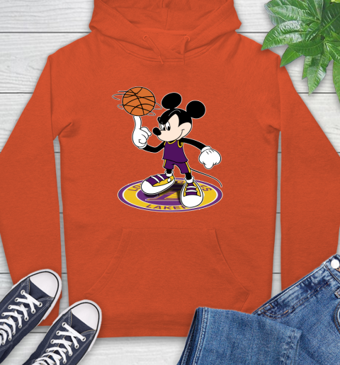 NBA Basketball Los Angeles Lakers Cheerful Mickey Disney Shirt Hoodie 5