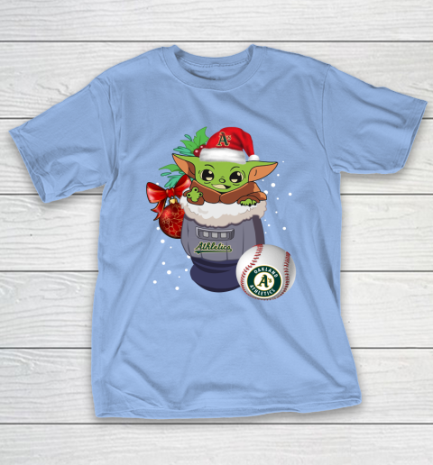 Oakland Athletics Christmas Baby Yoda Star Wars Funny Happy MLB T-Shirt 11