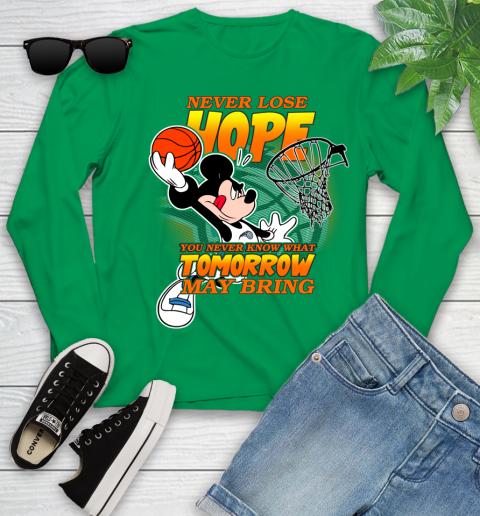 Orlando Magic NBA Basketball Mickey Disney Never Lose Hope Youth Long Sleeve 7
