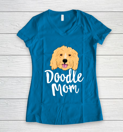 Dog Mom Shirt Doodle Mom T Shirt Women Goldendoodle Dog Puppy Mother Women's V-Neck T-Shirt 5