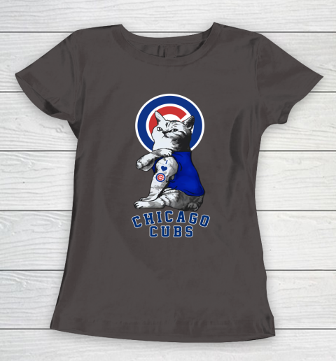 MLB Baseball My Cat Loves Chicago Cubs Women's T-Shirt 7