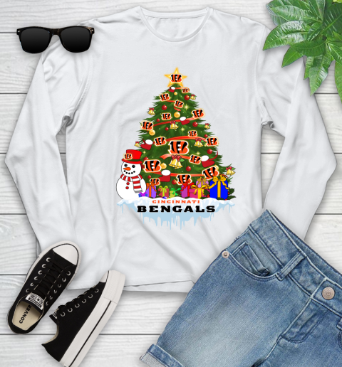Cincinnati Bengals Merry Christmas NFL Football Sports Youth Long Sleeve
