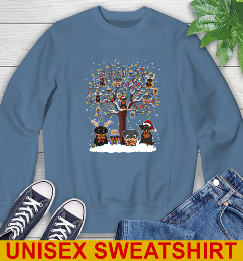 Rottweiler dog pet lover light christmas tree shirt 175