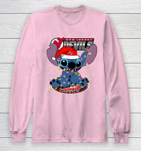 New Jersey Devils NHL Hockey noel stitch Christmas Long Sleeve T-Shirt 6