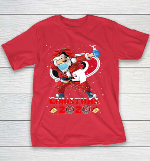Carolina Hurricanes Funny Santa Claus Dabbing Christmas 2020 NHL Youth T-Shirt 7