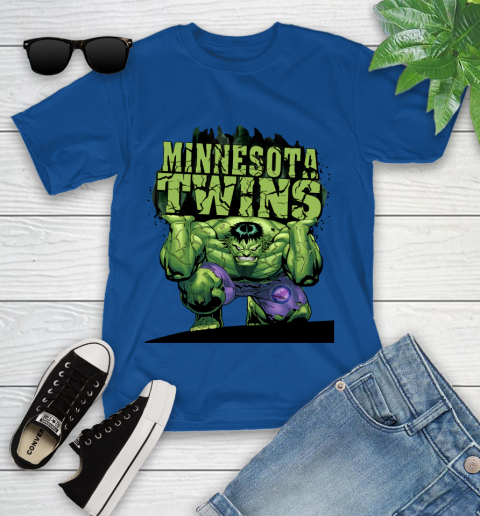 Minnesota Twins MLB Baseball Incredible Hulk Marvel Avengers Sports Youth T-Shirt 9