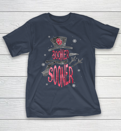Oklahoma Sooners Christmas Snowman T-Shirt 3