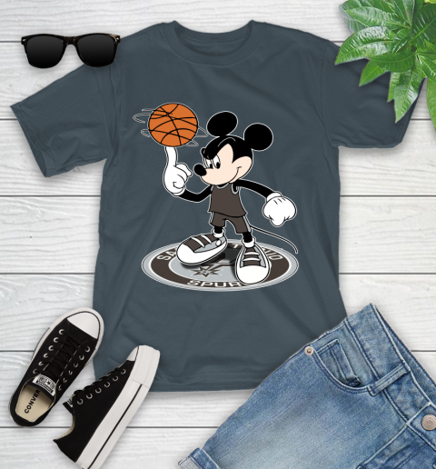 NBA Basketball San Antonio Spurs Cheerful Mickey Disney Shirt Youth T-Shirt 8