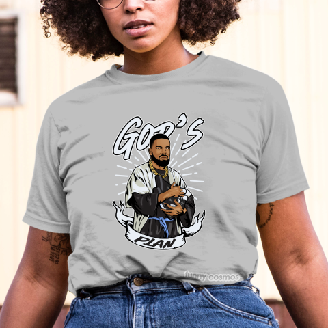 Air Jordan 5 Black Metallic Matching Sneaker Tshirt Frake God's Plan Black and White Jordan Tshirt