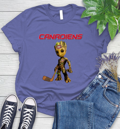 Montreal Canadiens NHL Hockey Groot Marvel Guardians Of The Galaxy Women's T-Shirt 11