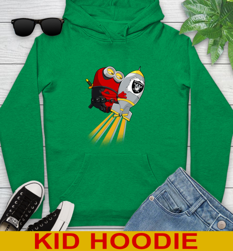 NFL Football Oakland Raiders Deadpool Minion Marvel Shirt Youth Hoodie 8