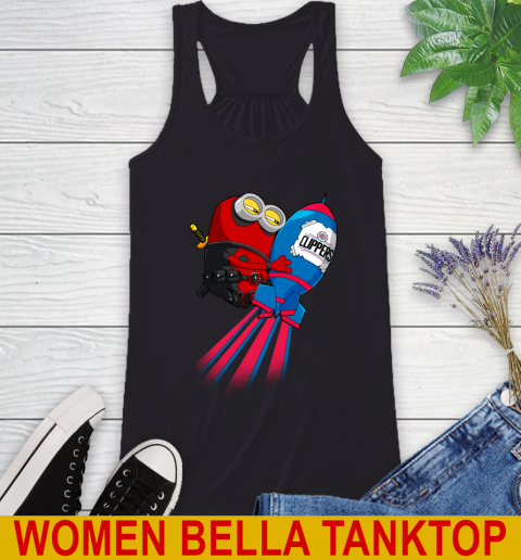 NBA Basketball LA Clippers Deadpool Minion Marvel Shirt Racerback Tank
