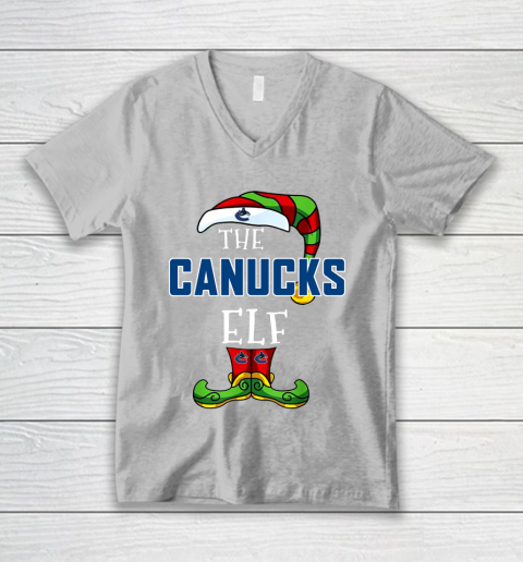 Vancouver Canucks Christmas ELF Funny NHL V-Neck T-Shirt 3